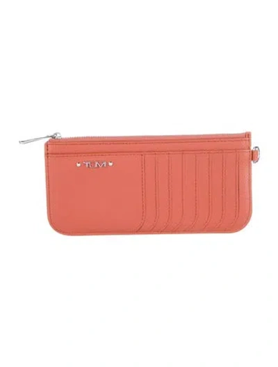 Pre-owned Tumi Leather Card Holder In Orange