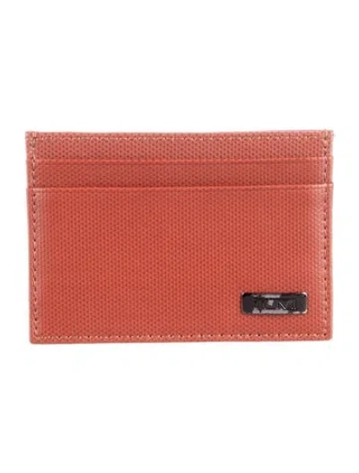 Pre-owned Tumi Leather Card Holder In Red
