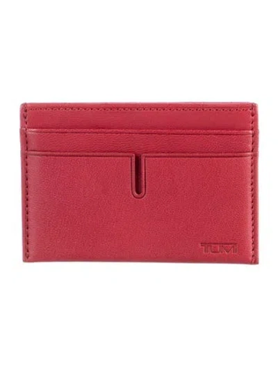 Pre-owned Tumi Leather Card Holder In Red