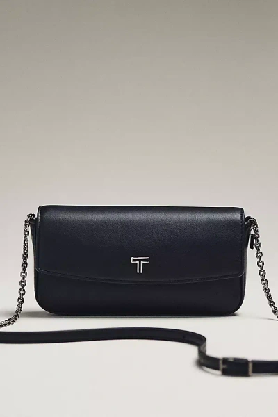 Tumi Leather Chain Crossbody Bag In Silver