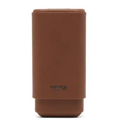 Tumi Leather Cigar Case In Brown