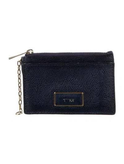 Pre-owned Tumi Leather Coin Pouch In Blue