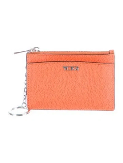 Pre-owned Tumi Leather Coin Pouch In Orange