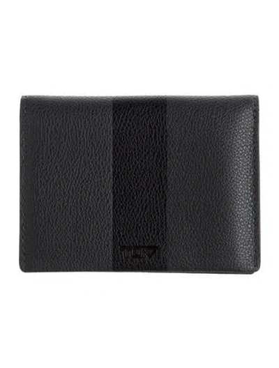 Pre-owned Tumi Leather Colorblock Pattern Card Holder In Black/grey