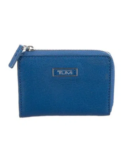 Pre-owned Tumi Leather Compact Wallet In Blue