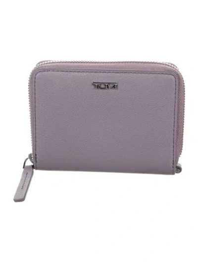 Pre-owned Tumi Leather Compact Wallet In Purple
