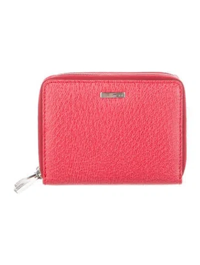 Pre-owned Tumi Leather Compact Wallet In Red