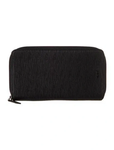Pre-owned Tumi Leather Continental Wallet In Black