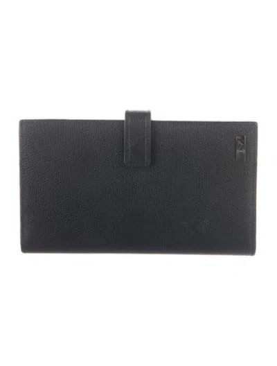 Pre-owned Tumi Leather Continental Wallet In Black