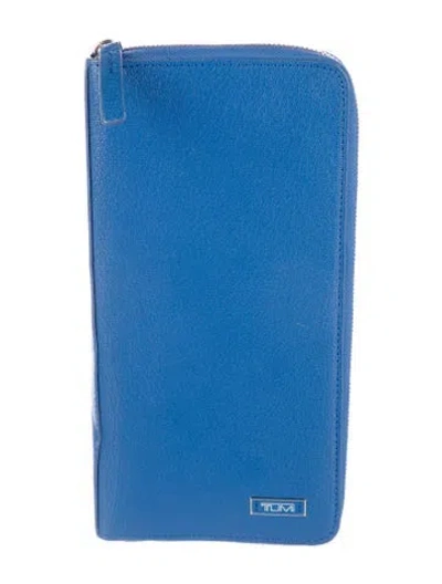 Pre-owned Tumi Leather Continental Wallet In Blue
