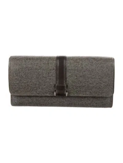 Pre-owned Tumi Leather Continental Wallet In Gray