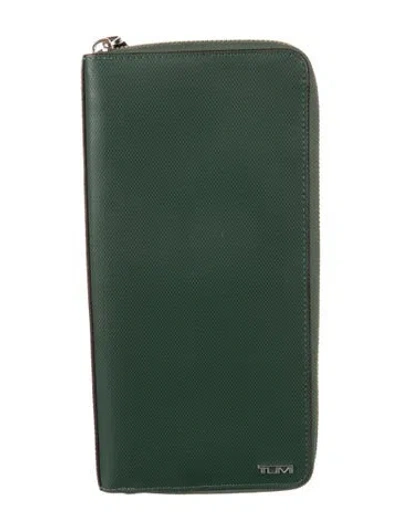 Pre-owned Tumi Leather Continental Wallet In Green