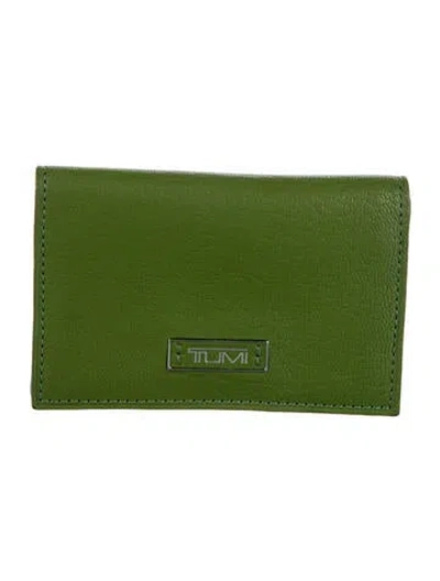Pre-owned Tumi Leather Continental Wallet In Green