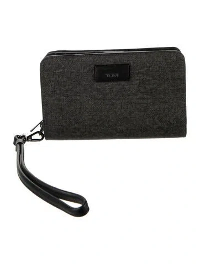 Pre-owned Tumi Leather Continental Wallet In Grey