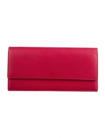 Pre-owned Tumi Leather Continental Wallet In Pink
