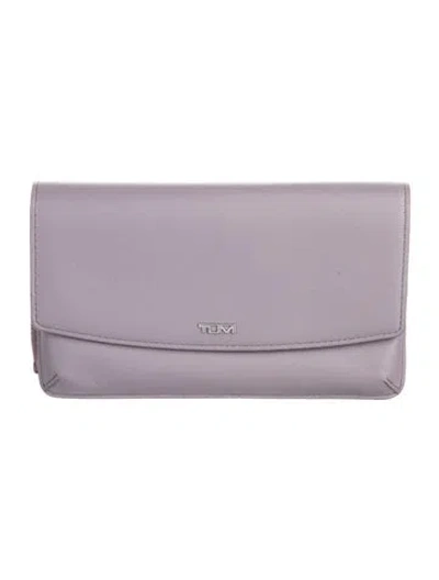 Pre-owned Tumi Leather Continental Wallet In Purple