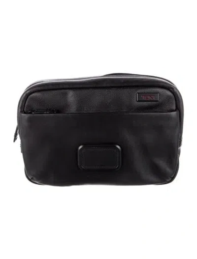 Pre-owned Tumi Leather Cosmetic Pouch In Black
