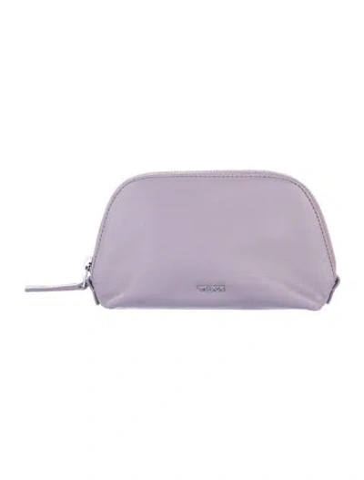 Pre-owned Tumi Leather Cosmetic Pouch In Purple