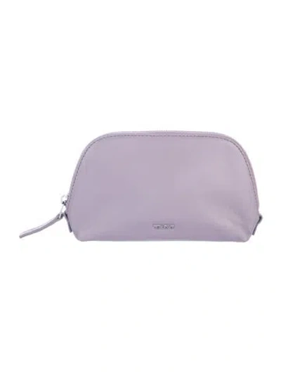 Pre-owned Tumi Leather Cosmetic Pouch In Purple