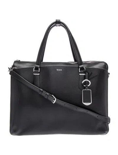 Pre-owned Tumi Leather Crossbody Bag In Black