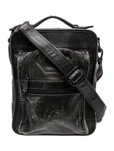 Pre-owned Tumi Leather Crossbody Bag In Black