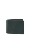 Tumi Leather Double Billfold Wallet In Purple
