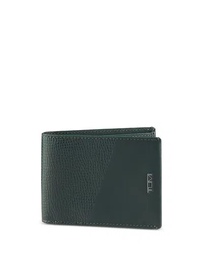 Tumi Leather Double Billfold Wallet In Purple
