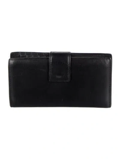 Pre-owned Tumi Leather French Purse In Black
