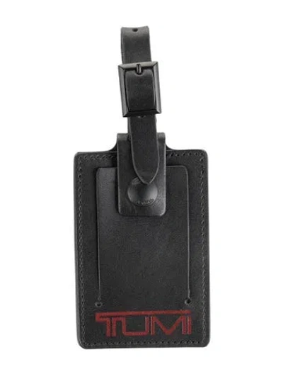 Pre-owned Tumi Leather Id Tag In Black