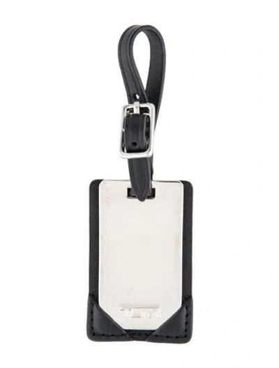 Pre-owned Tumi Leather Id Tag In Black