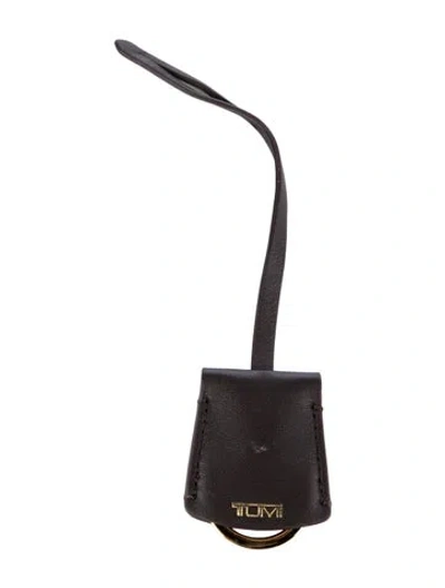 Pre-owned Tumi Leather Logo Luggage Tag In Brown