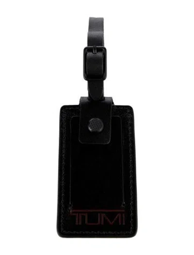 Pre-owned Tumi Leather Luggage Tag In Black