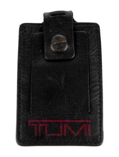 Pre-owned Tumi Leather Luggage Tag In Black