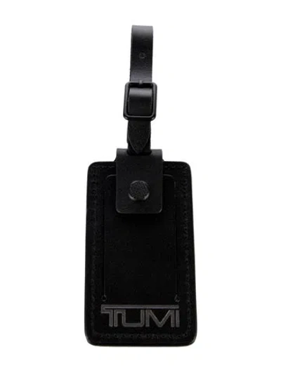Pre-owned Tumi Leather Luggage Tag In Black