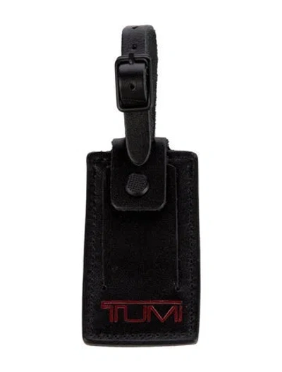 Pre-owned Tumi Leather Luggage Tag In Black