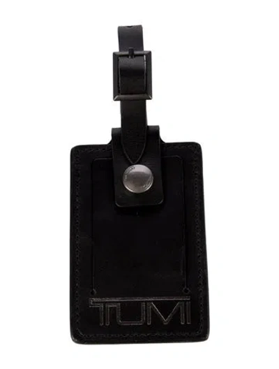 Pre-owned Tumi Leather Luggage Tag In Black