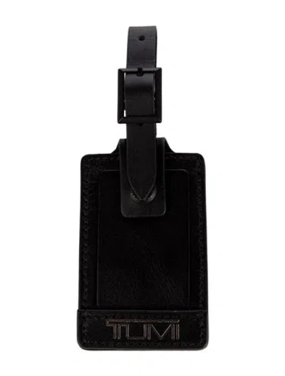Pre-owned Tumi Leather Luggage Tag In Black