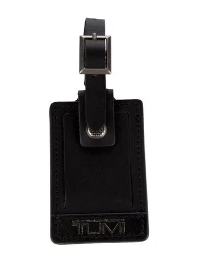 Pre-owned Tumi Leather Luggage Tag In Black
