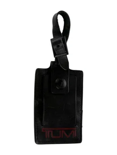 Pre-owned Tumi Leather Luggage Tag In Black