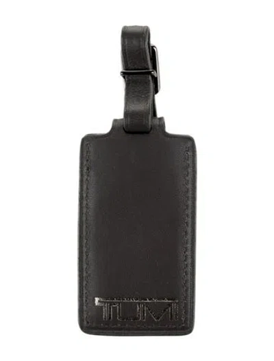 Pre-owned Tumi Leather Luggage Tag In Gray