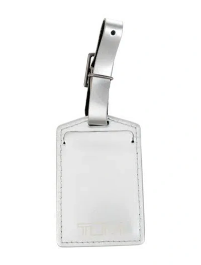 Pre-owned Tumi Leather Luggage Tag In Grey
