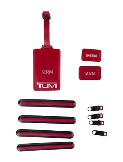 Pre-owned Tumi Leather Luggage Tag In Red