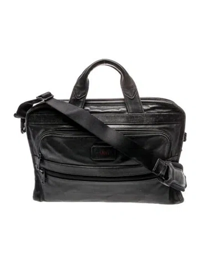 Pre-owned Tumi Leather Messenger Bag In Black