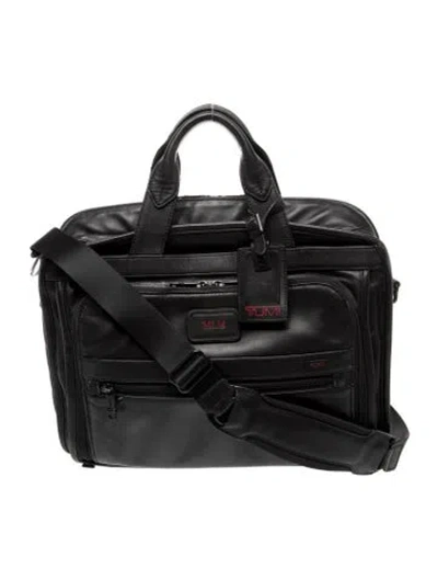 Pre-owned Tumi Leather Messenger Bag In Black