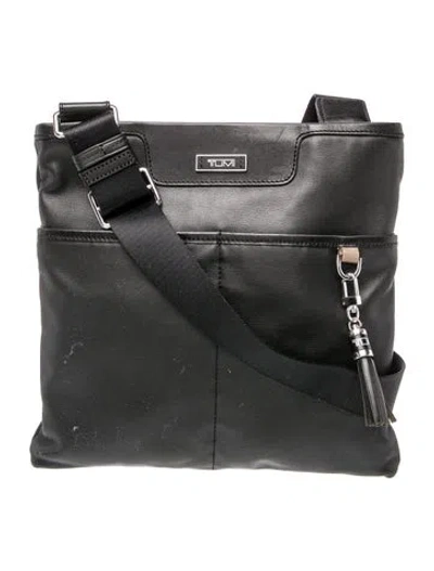 Pre-owned Tumi Leather Messenger Bag In Black