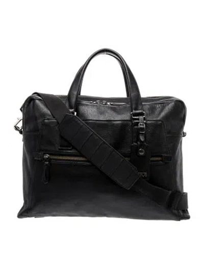 Pre-owned Tumi Leather Messenger Bag In Black