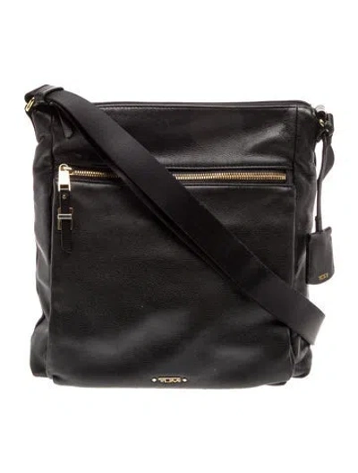 Pre-owned Tumi Leather Messenger Bag In Black