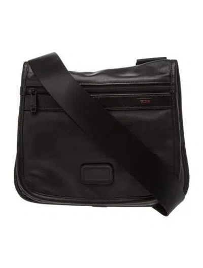 Pre-owned Tumi Leather Messenger Bag In Black