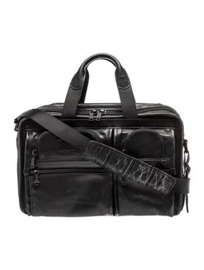 Pre-owned Tumi Leather Messenger Bag In Black
