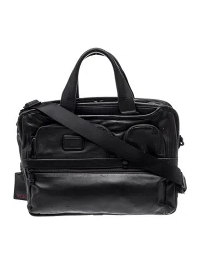 Pre-owned Tumi Leather Messenger Bag In Black